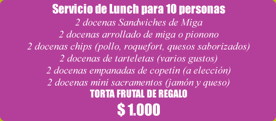 Sra Cristina - Catering en Tandil